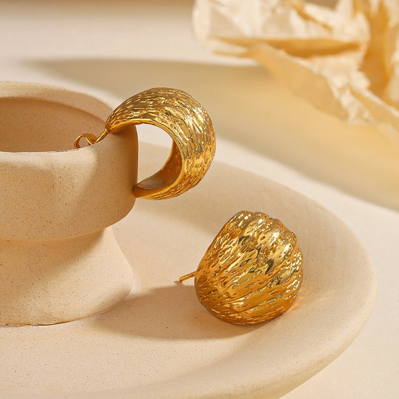 Coiled Gold Hoops
