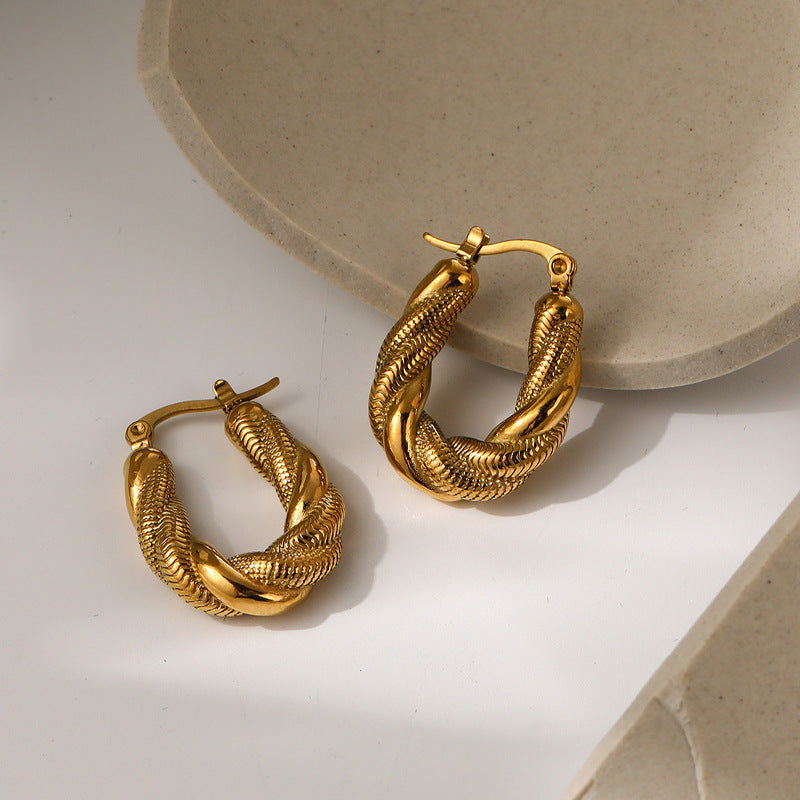 Twisted Gold Hoops