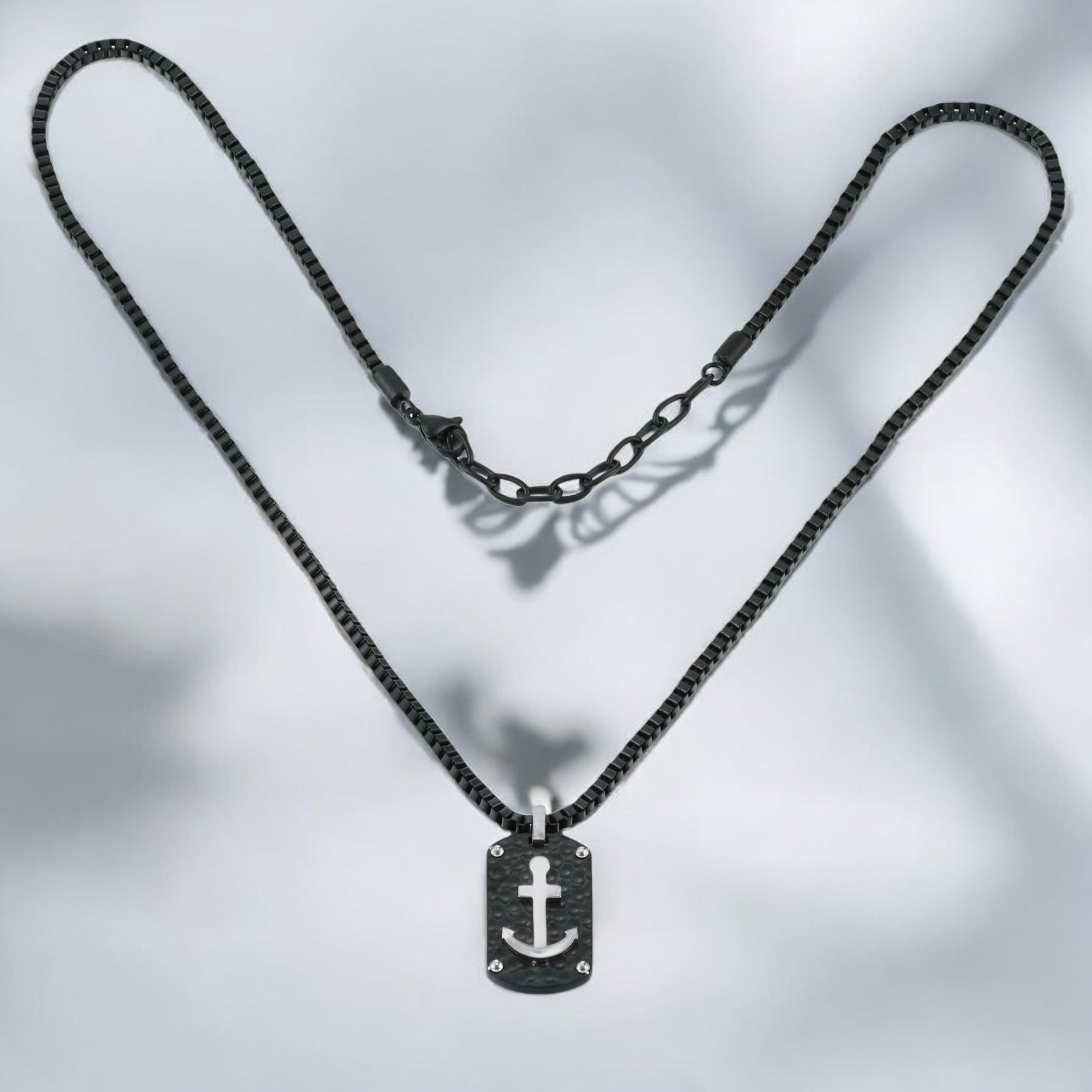Mens Black Drift Anchor Neckchain