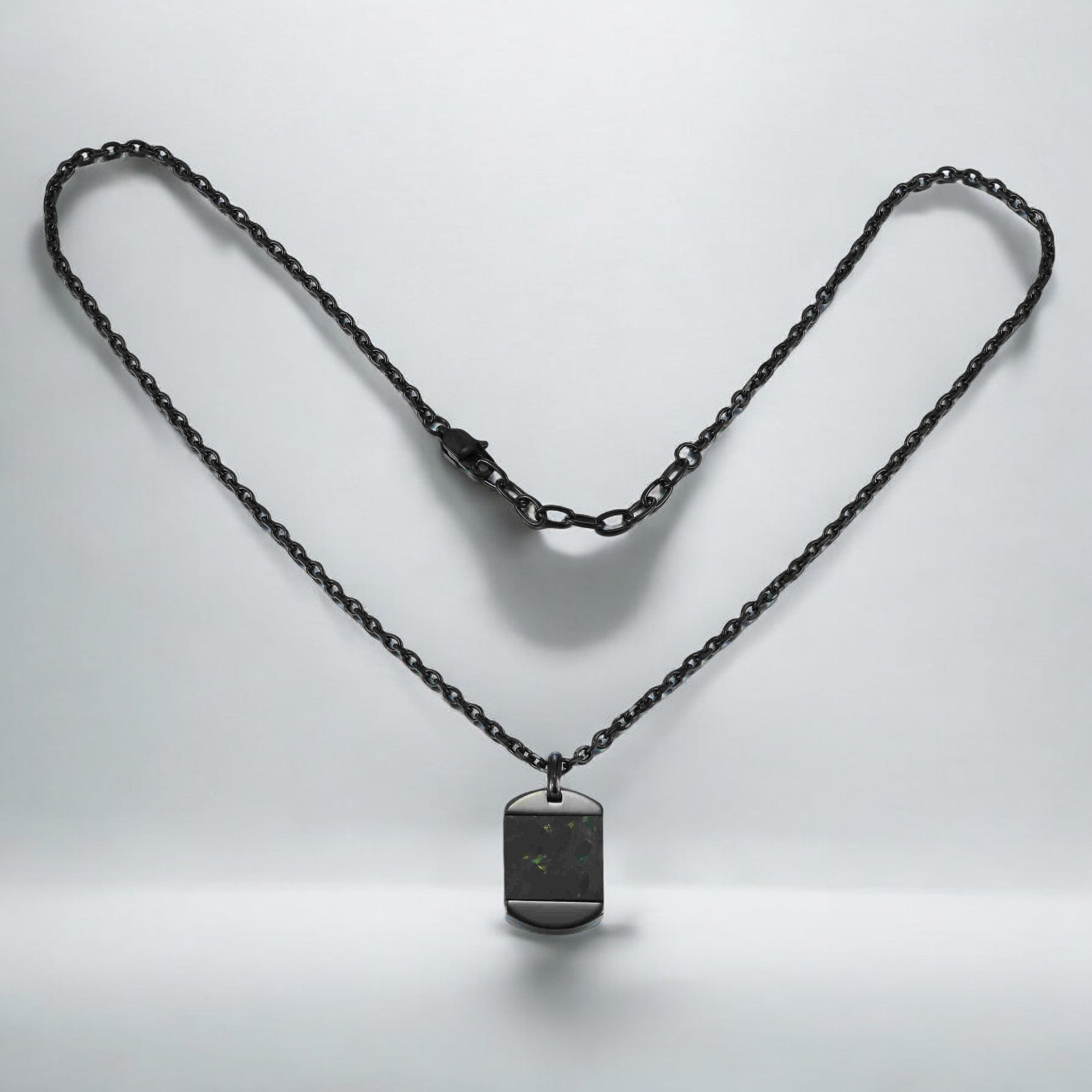 Mens Black Carbon Edge Neckchain