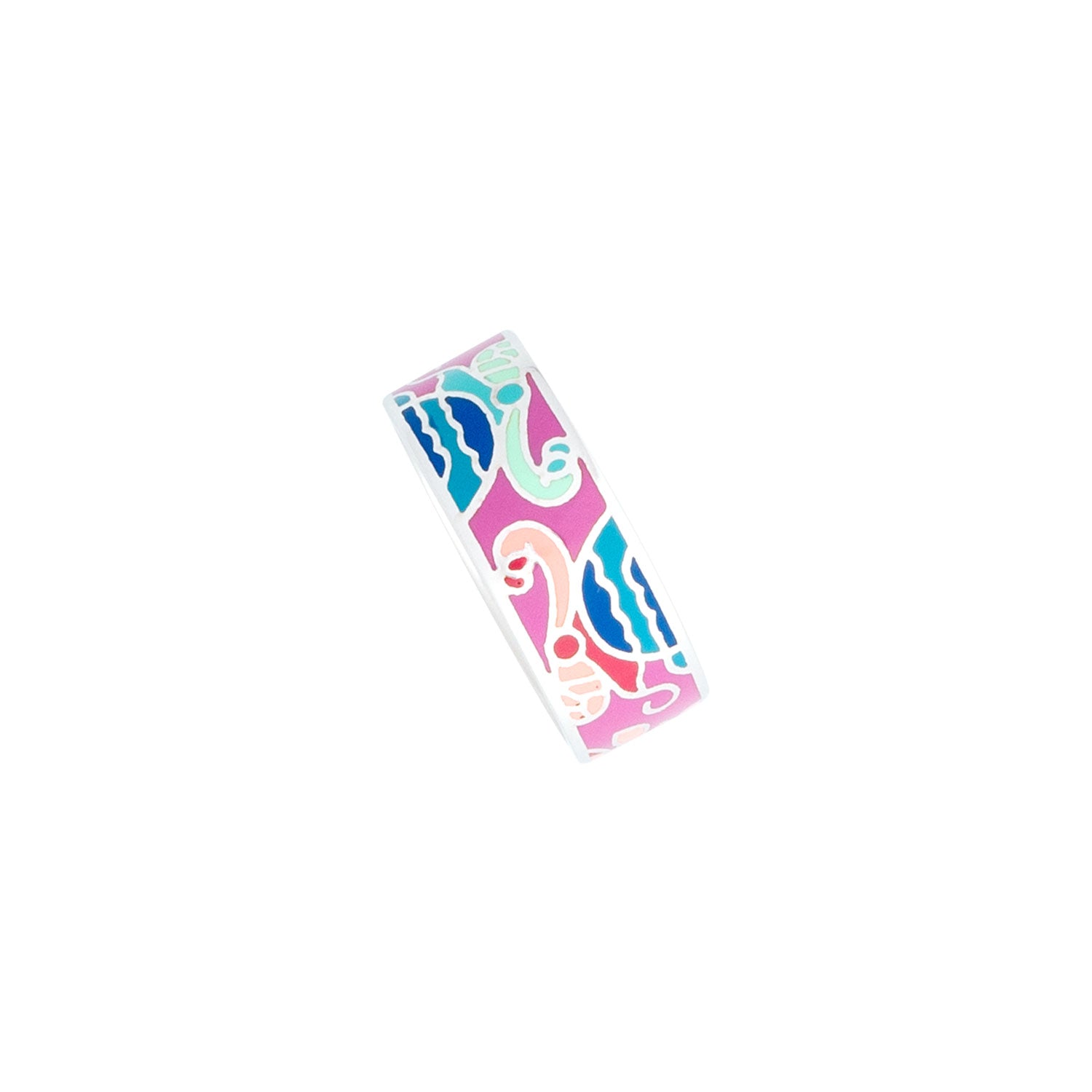 925 Silver Colour Oasis Enamel Ring