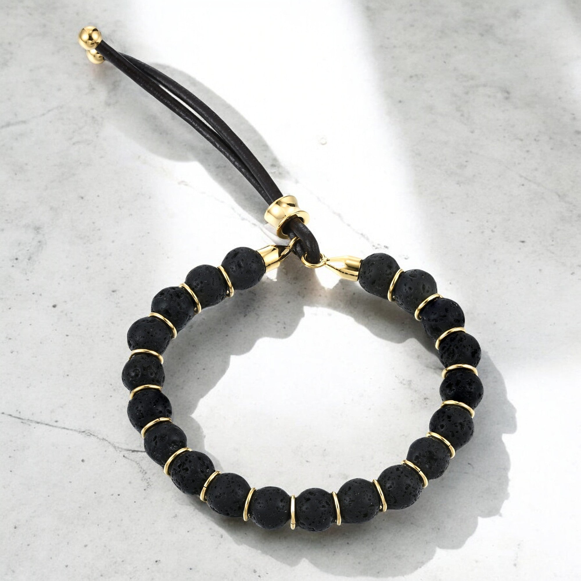 Black Lava Stones Bracelet