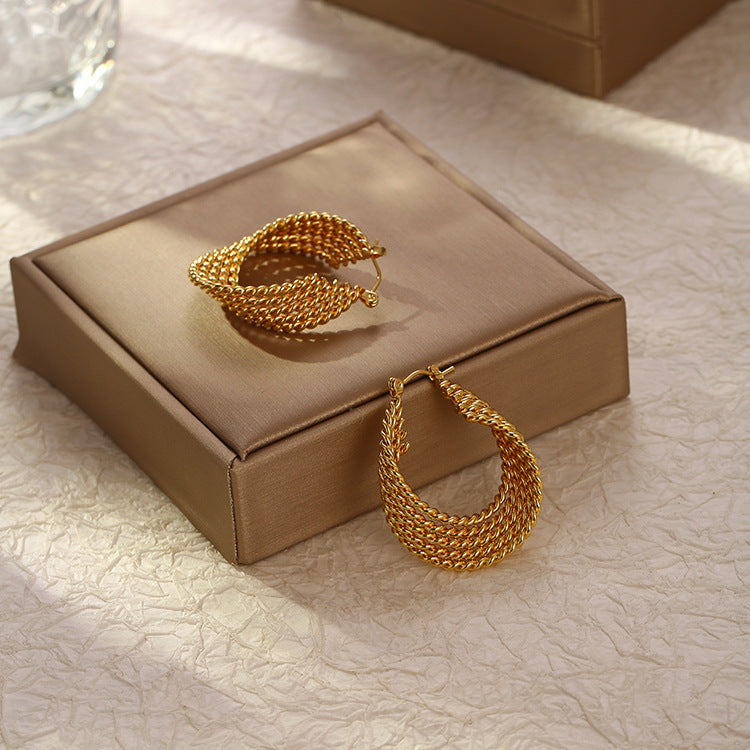 Swirl Gold Hoops