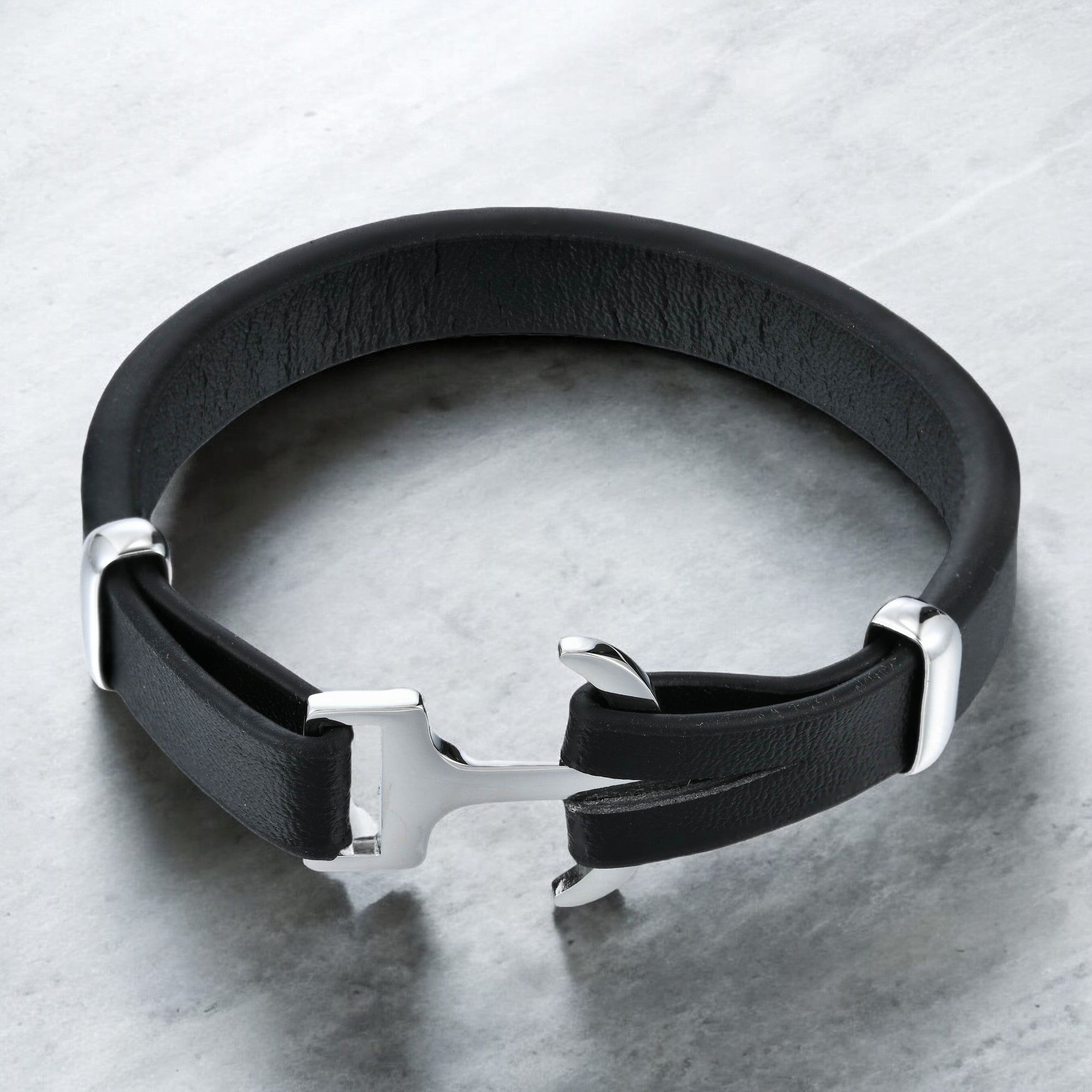 Mens Nautical Resolve Leather Bracelet