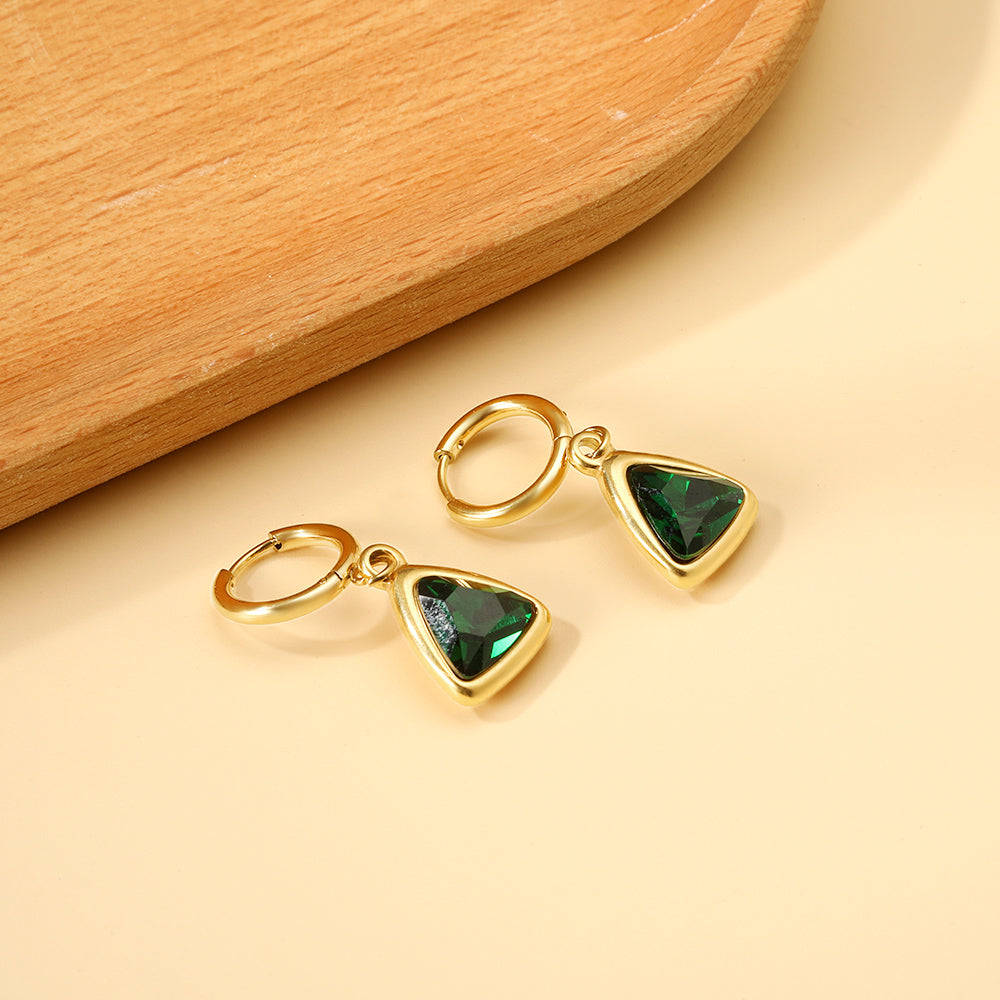 Green Triangular Danglers