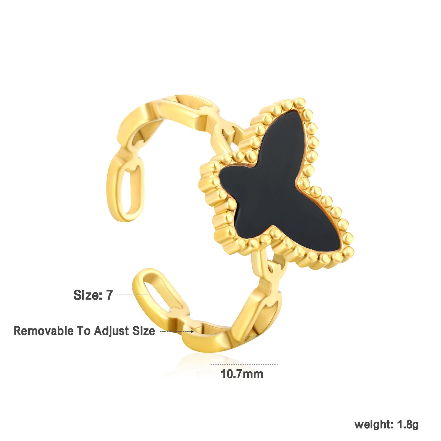 Black Butterfly Ring