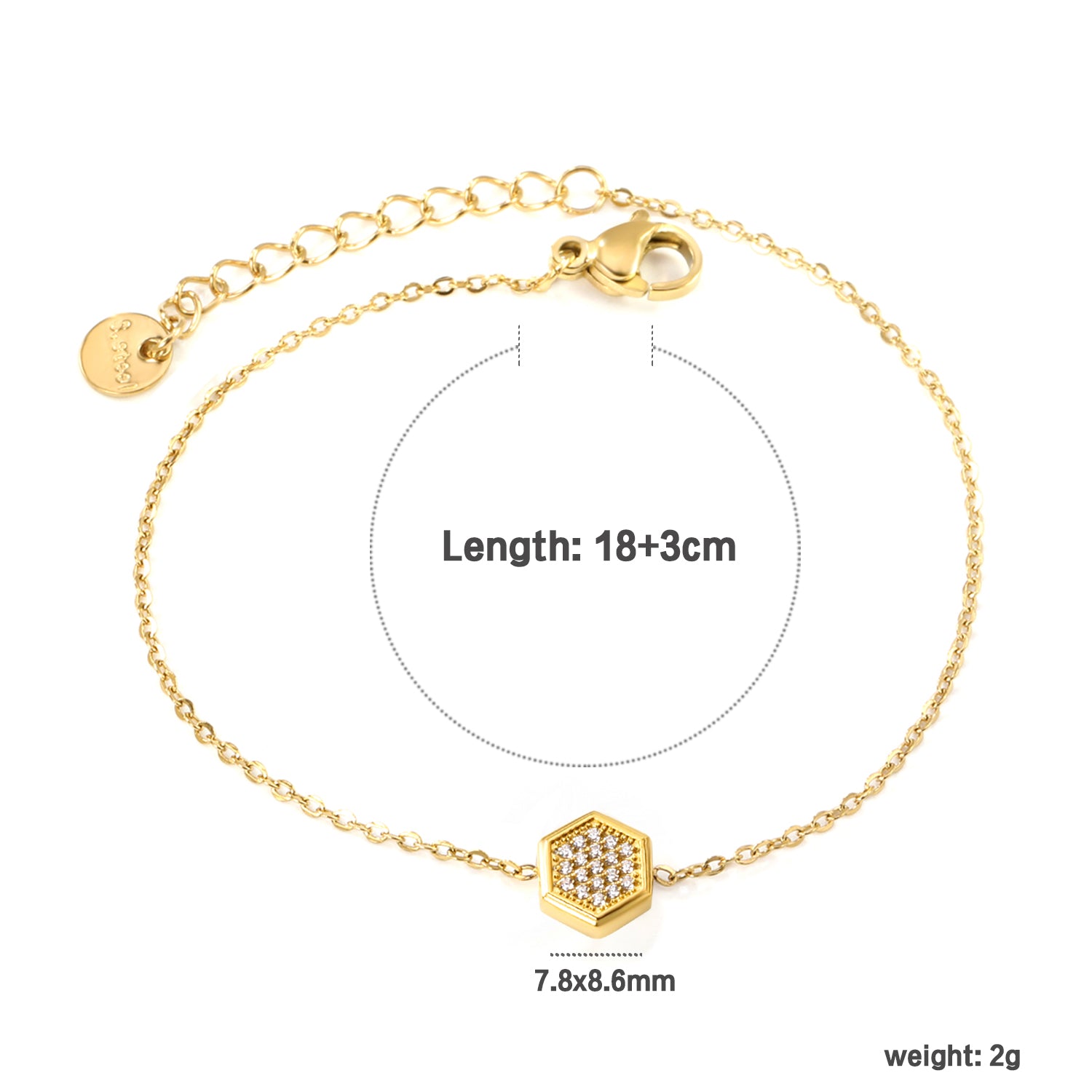 Gold Hexagon Loose Bracelet
