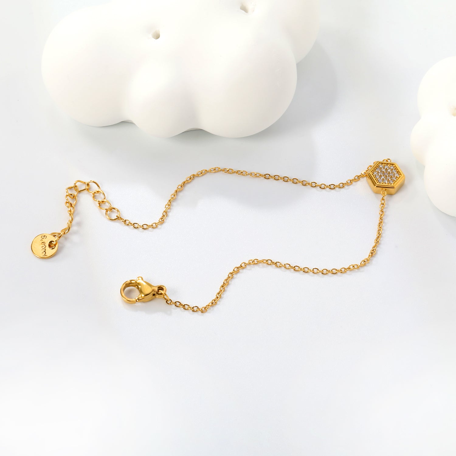 Gold Hexagon Loose Bracelet