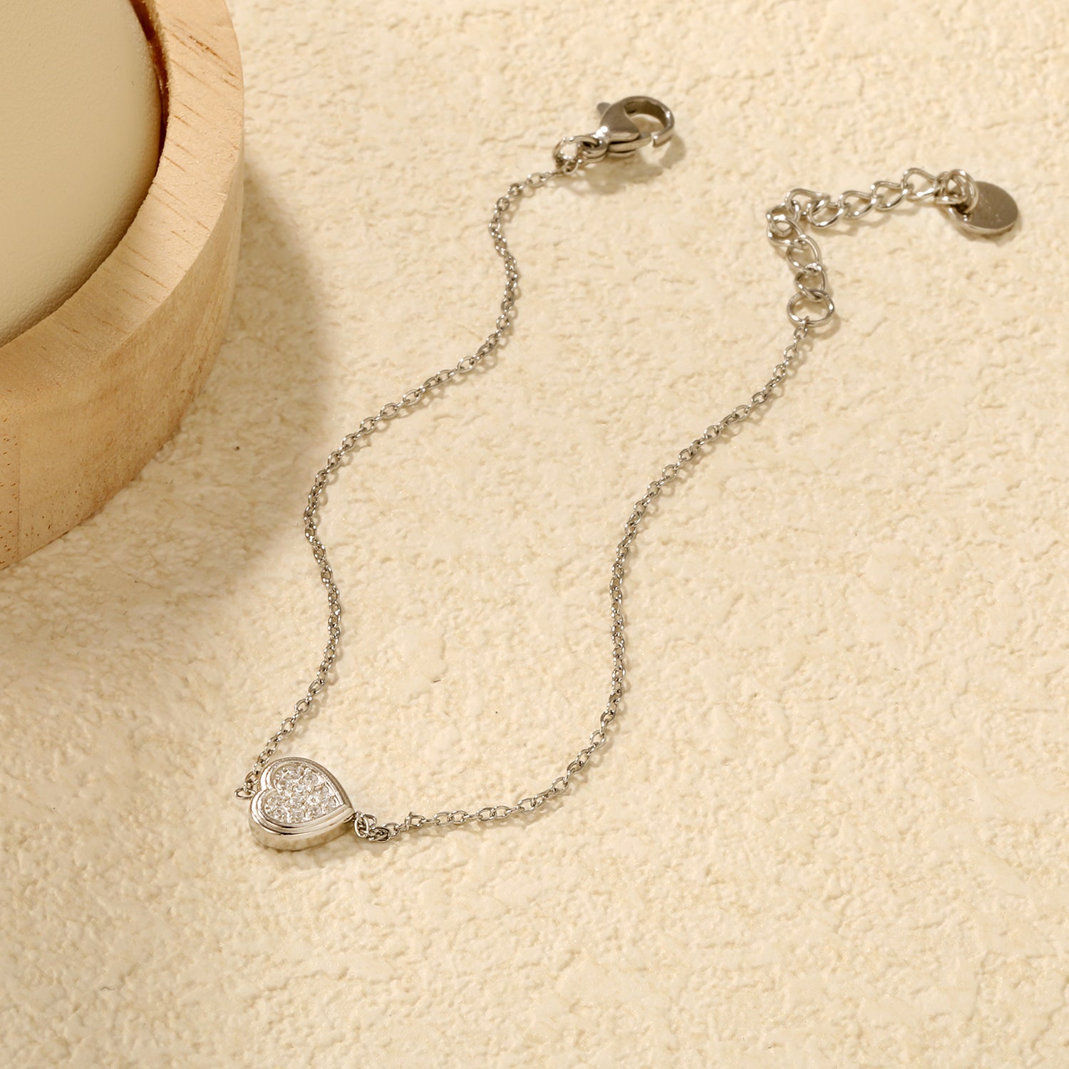 Silver Heart Loose Bracelet