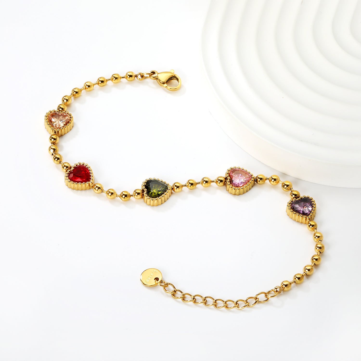 Multi coloured Heart Loose Bracelet