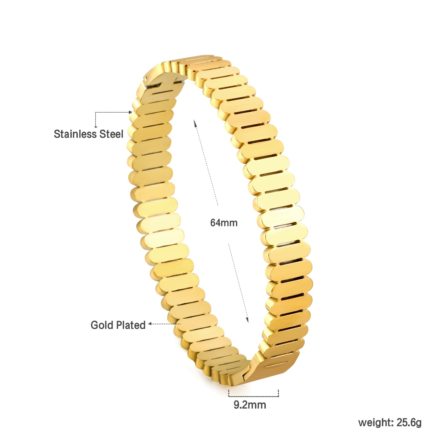 Ribbed Gold Bangle