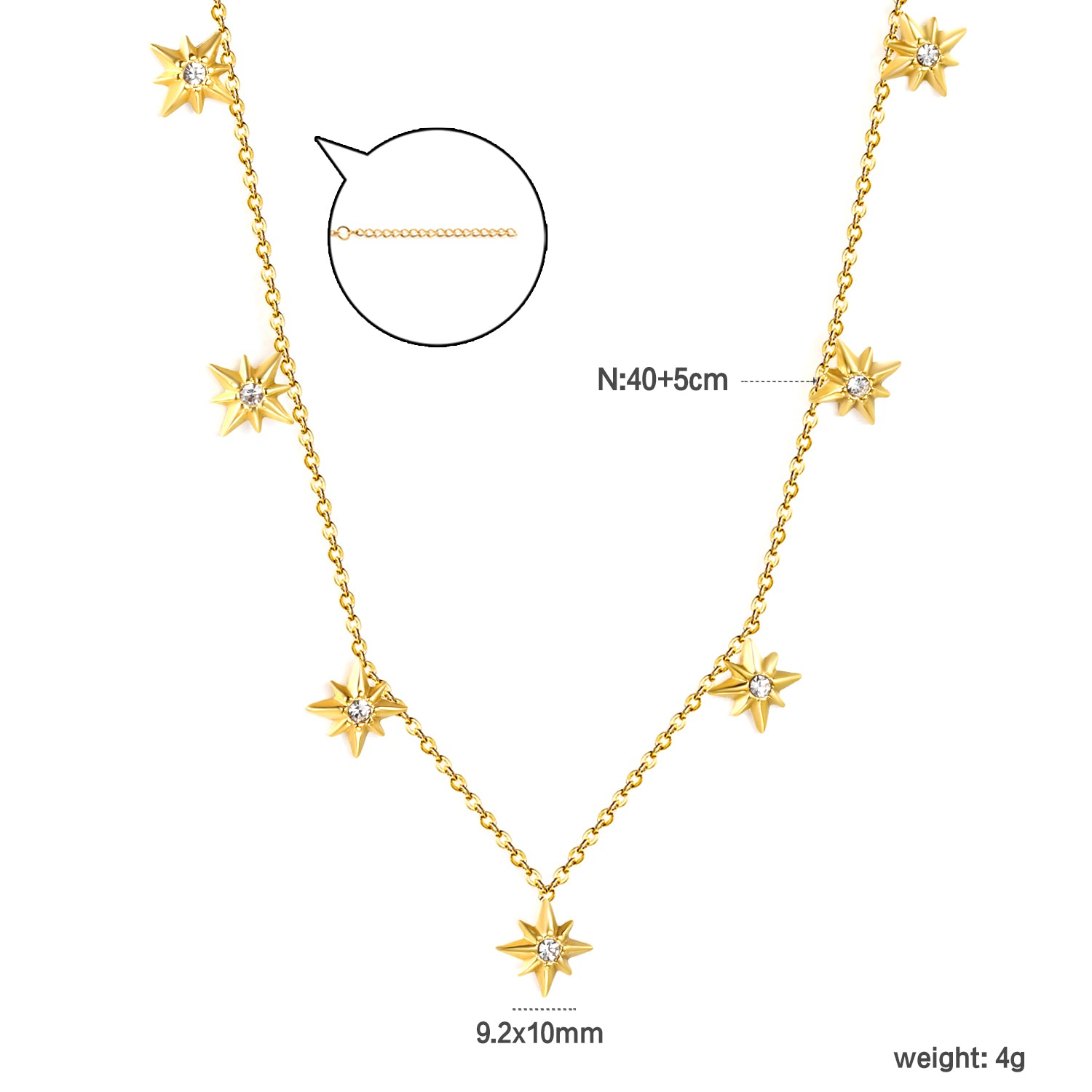 Diamond Star Charms Necklace