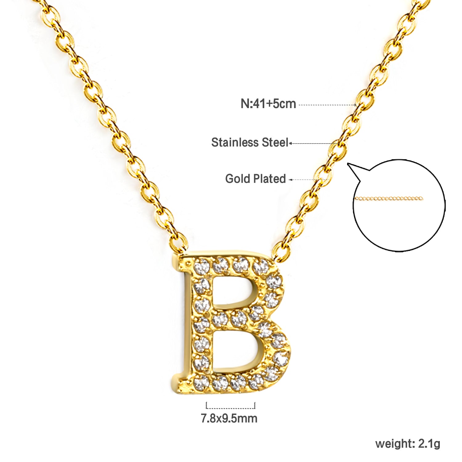 Letter B Pendant Necklace