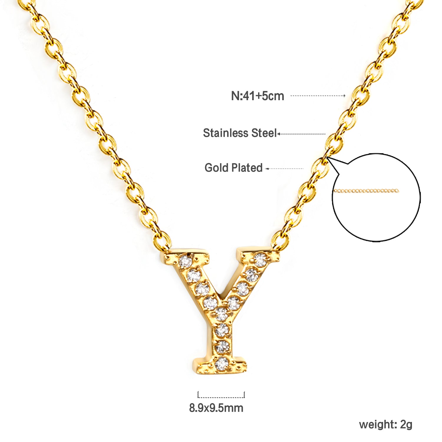 Letter Y Pendant Necklace