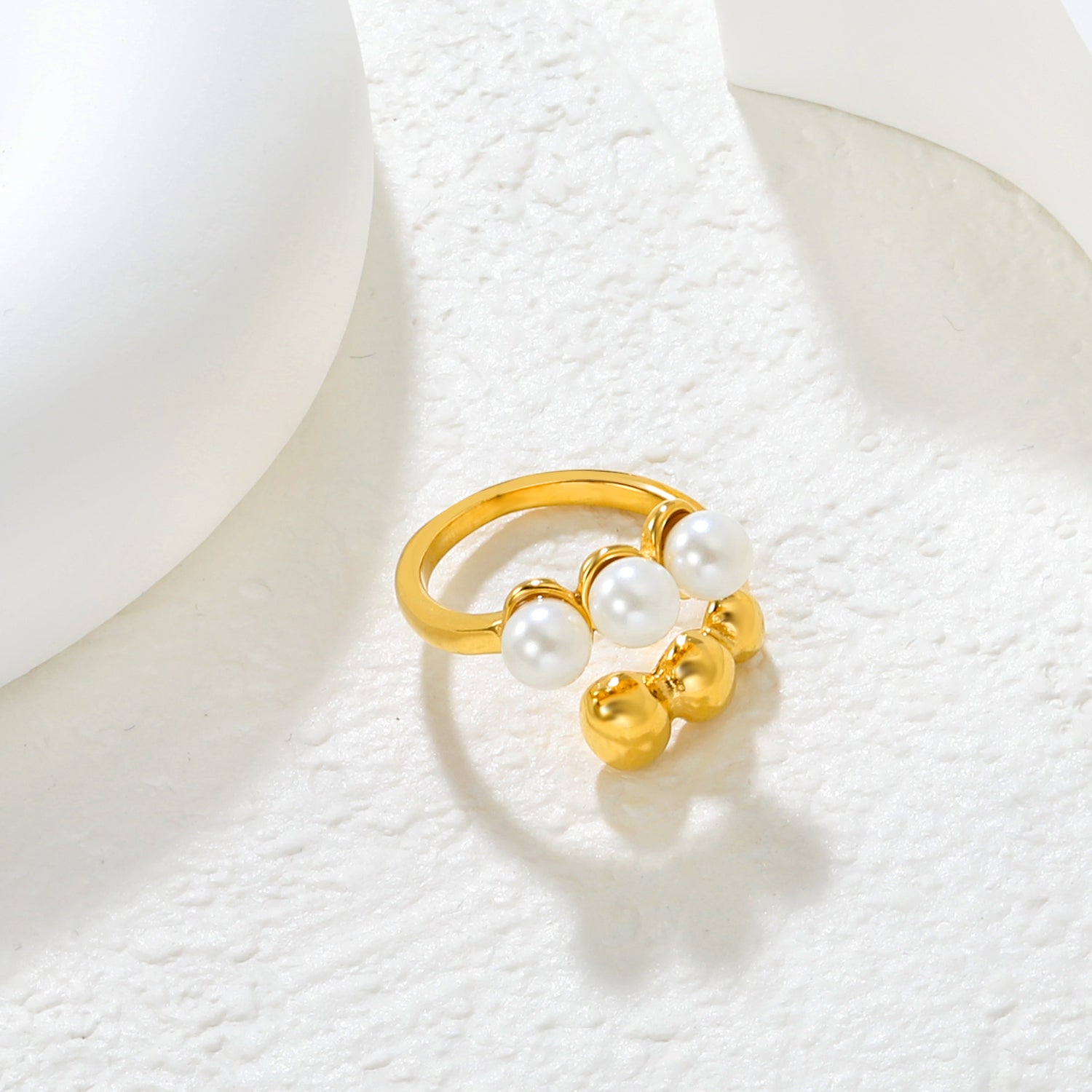 2 Line Pearl Ring