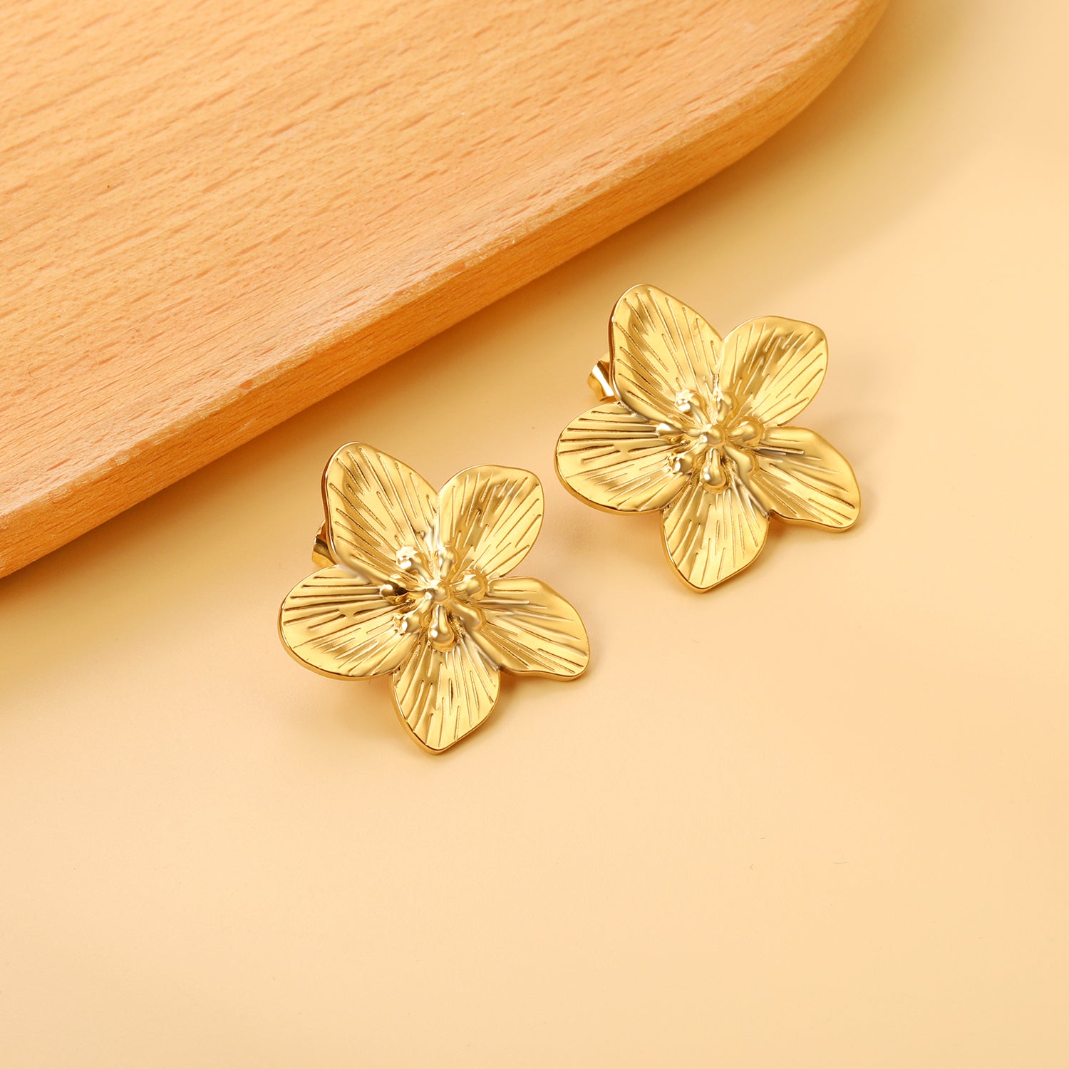 Gold Flower Studs