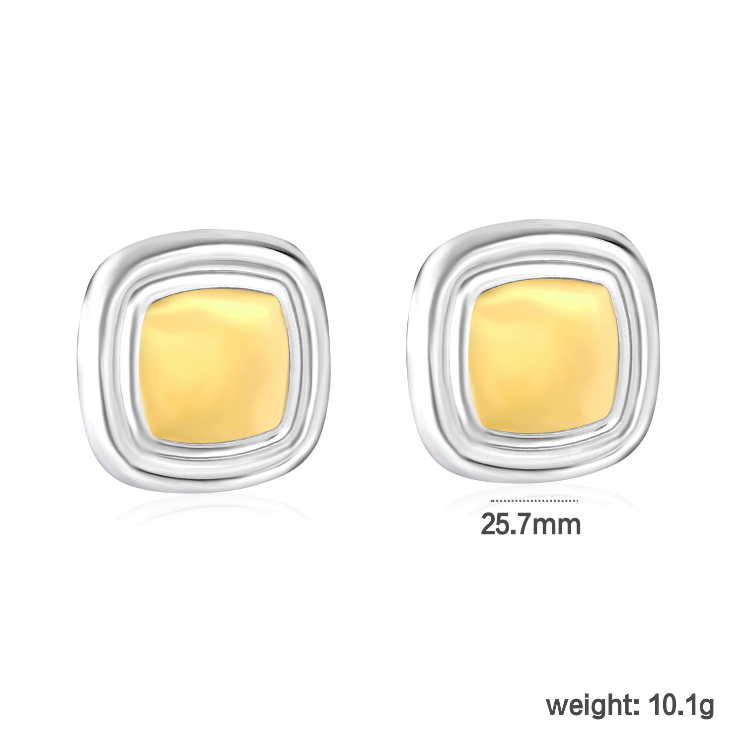 Two Toned Square Studs