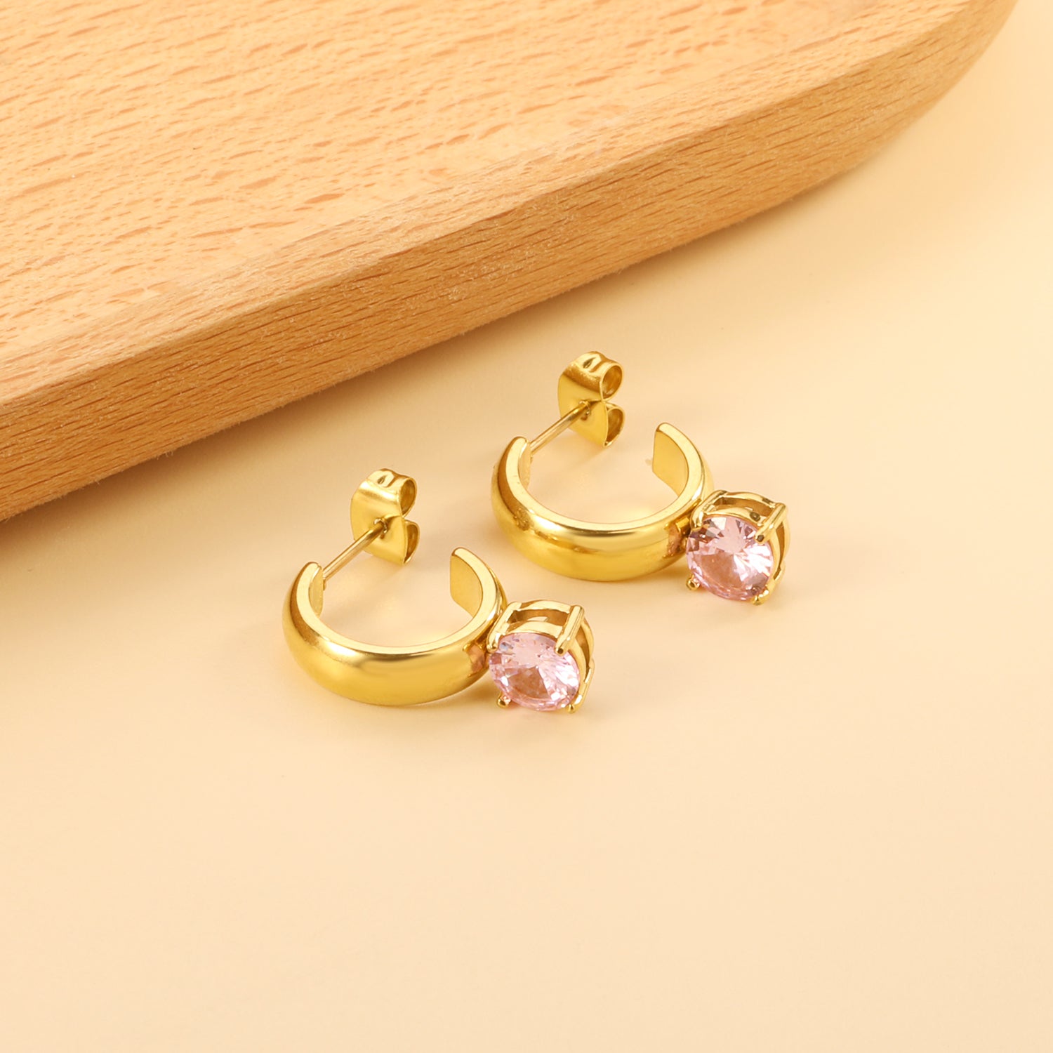 Pink Gold Danglers