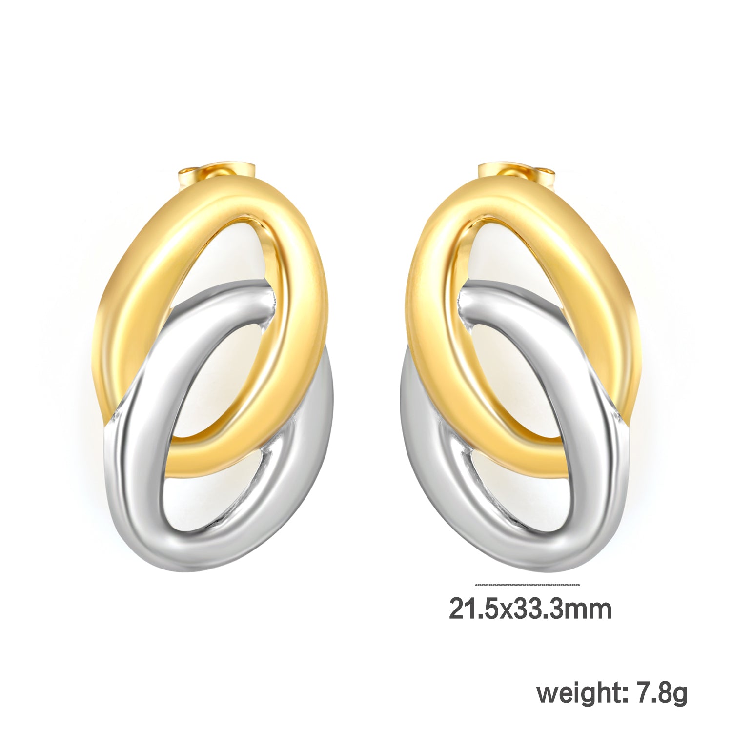 Two Toned Rings Studs