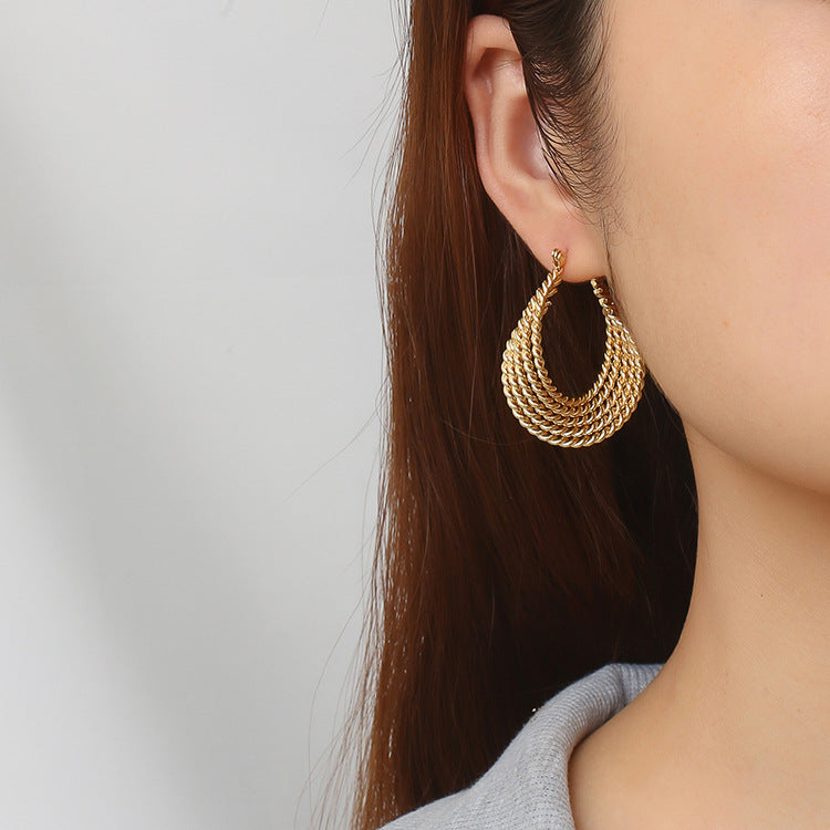 Swirl Gold Hoops