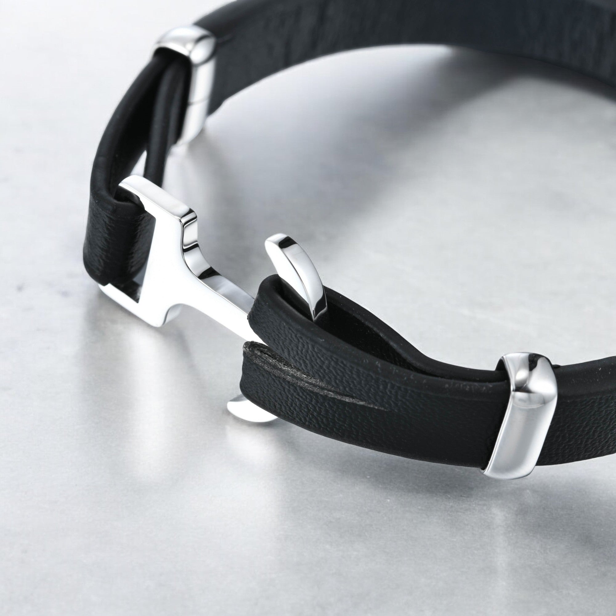 Mens Nautical Resolve Leather Bracelet