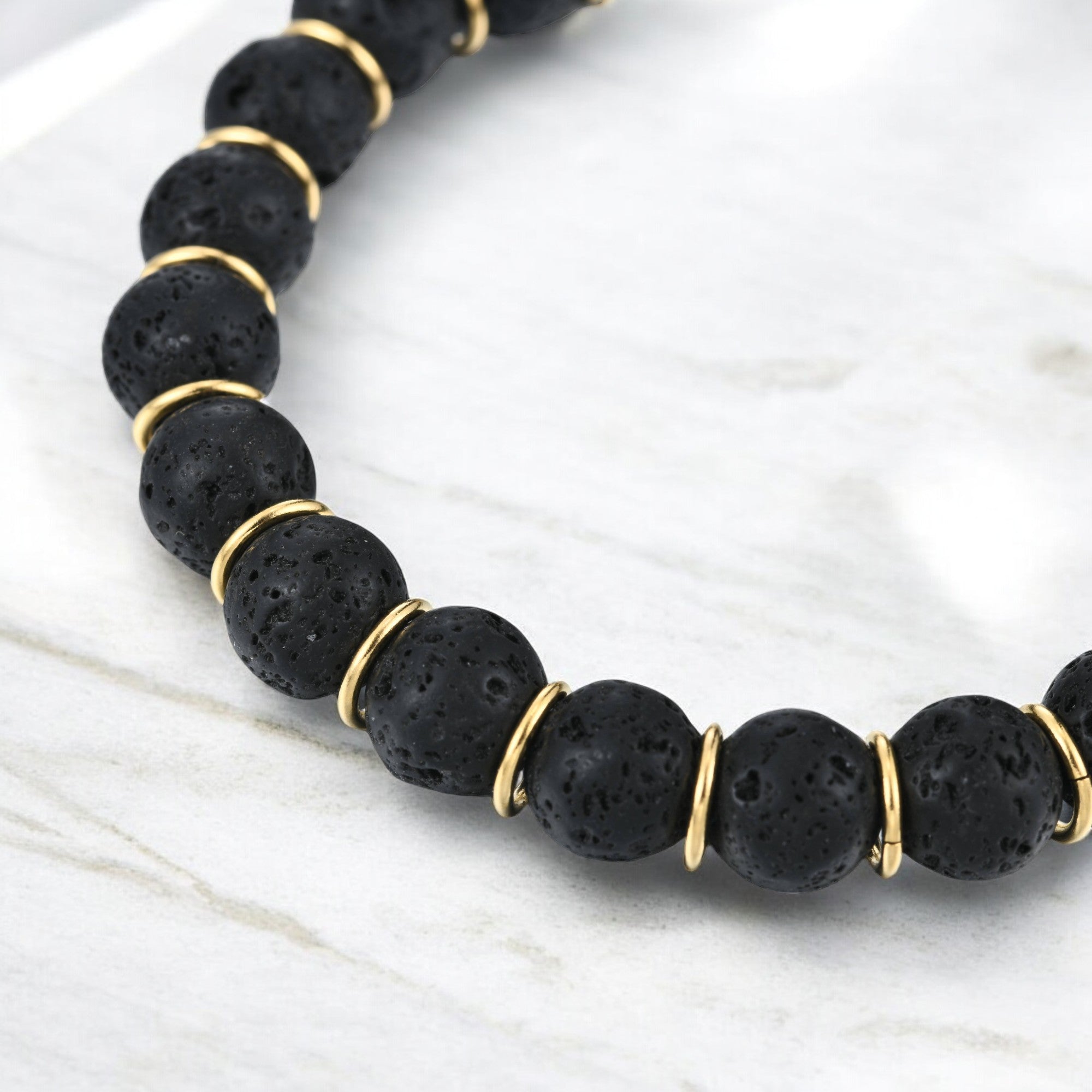 Black Lava Stones Bracelet