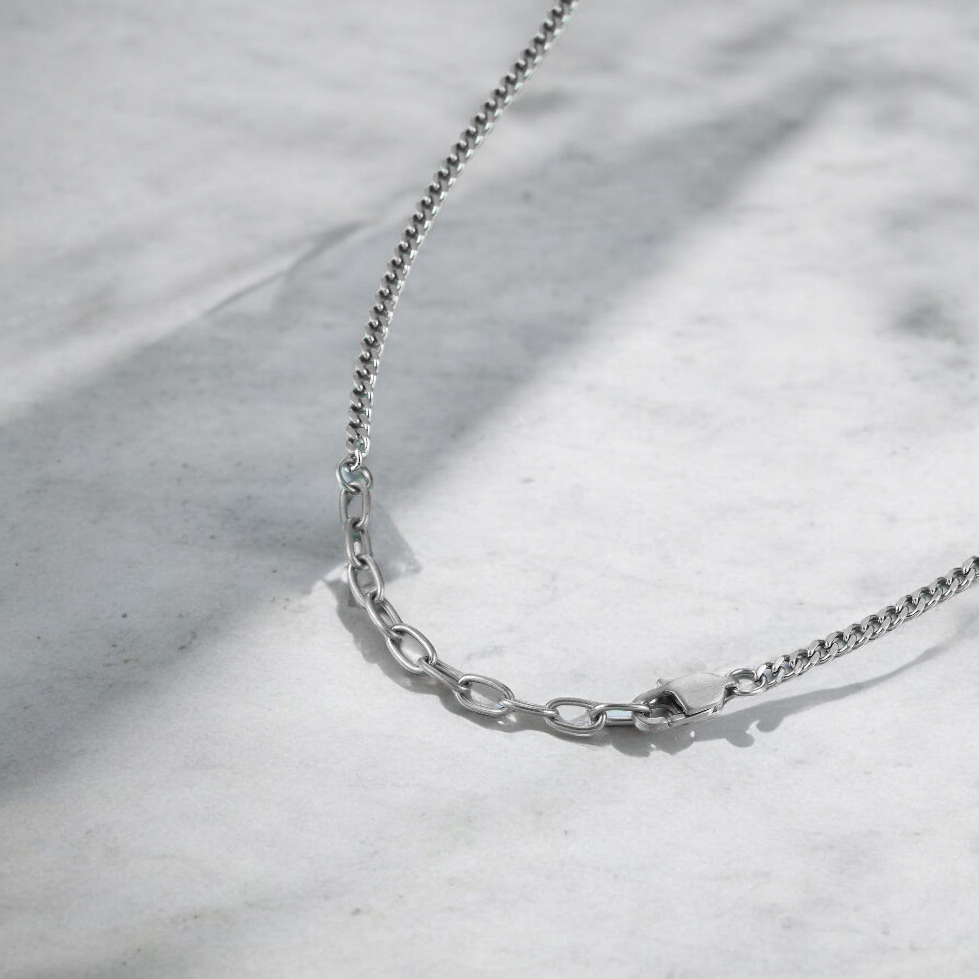 Mens Silver Storm Carbon Neckchain
