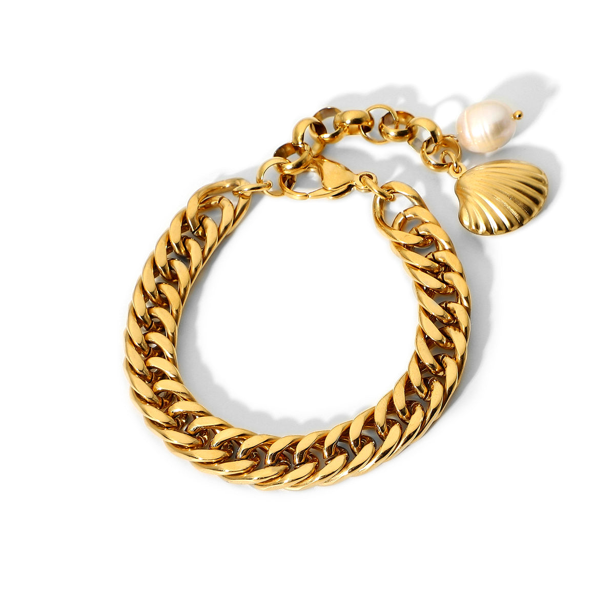 Pearl Shell Splendour Gold Loose Bracelet