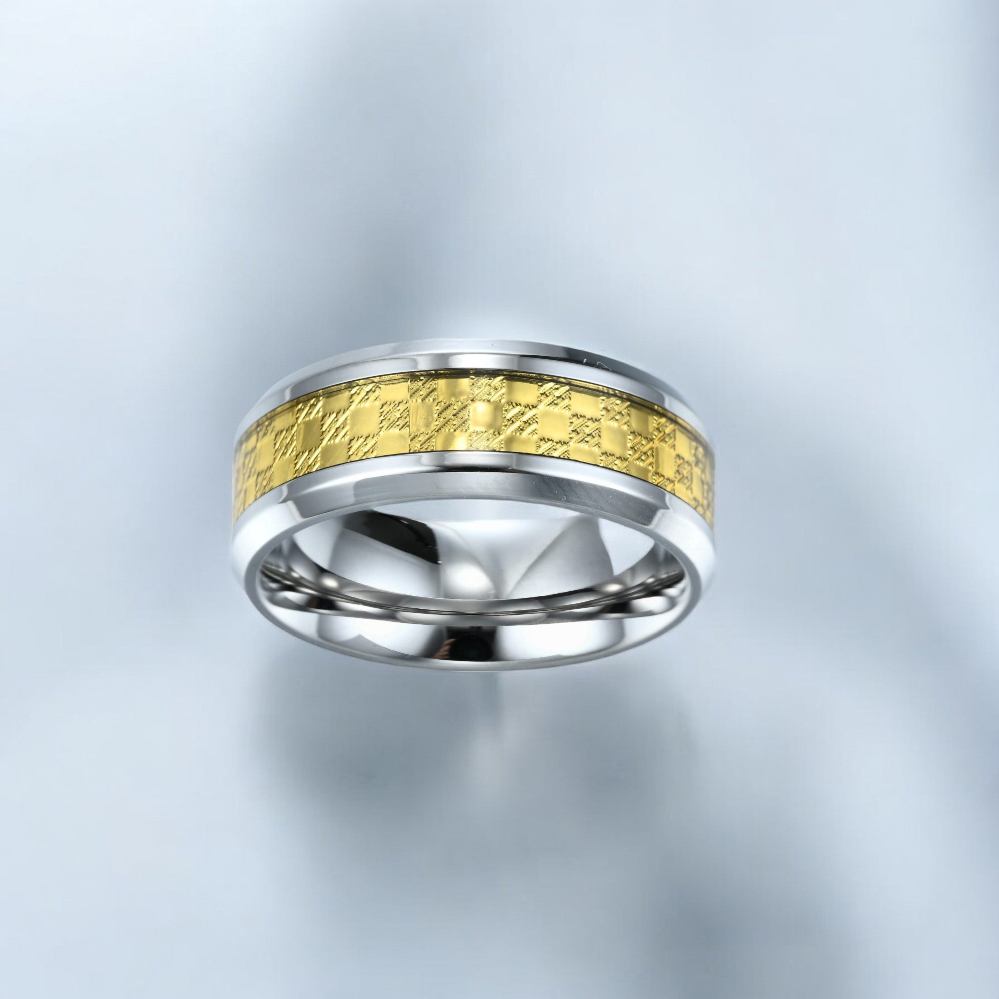 Mens Silver Gilt Fusion Ring