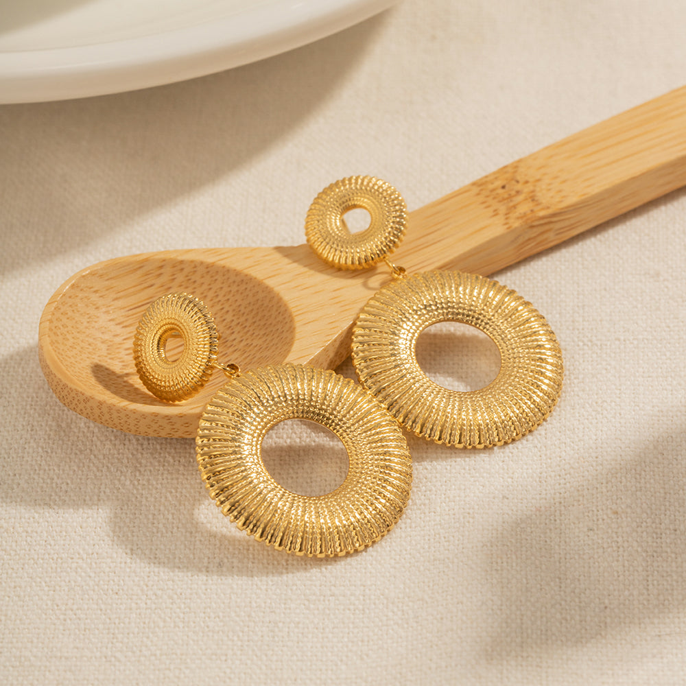 Textured Gold Weave Danglers