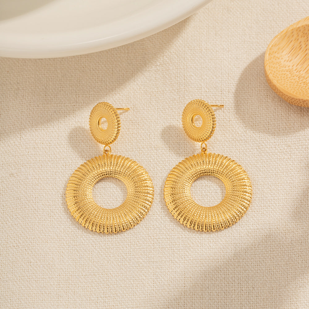 Textured Gold Weave Danglers