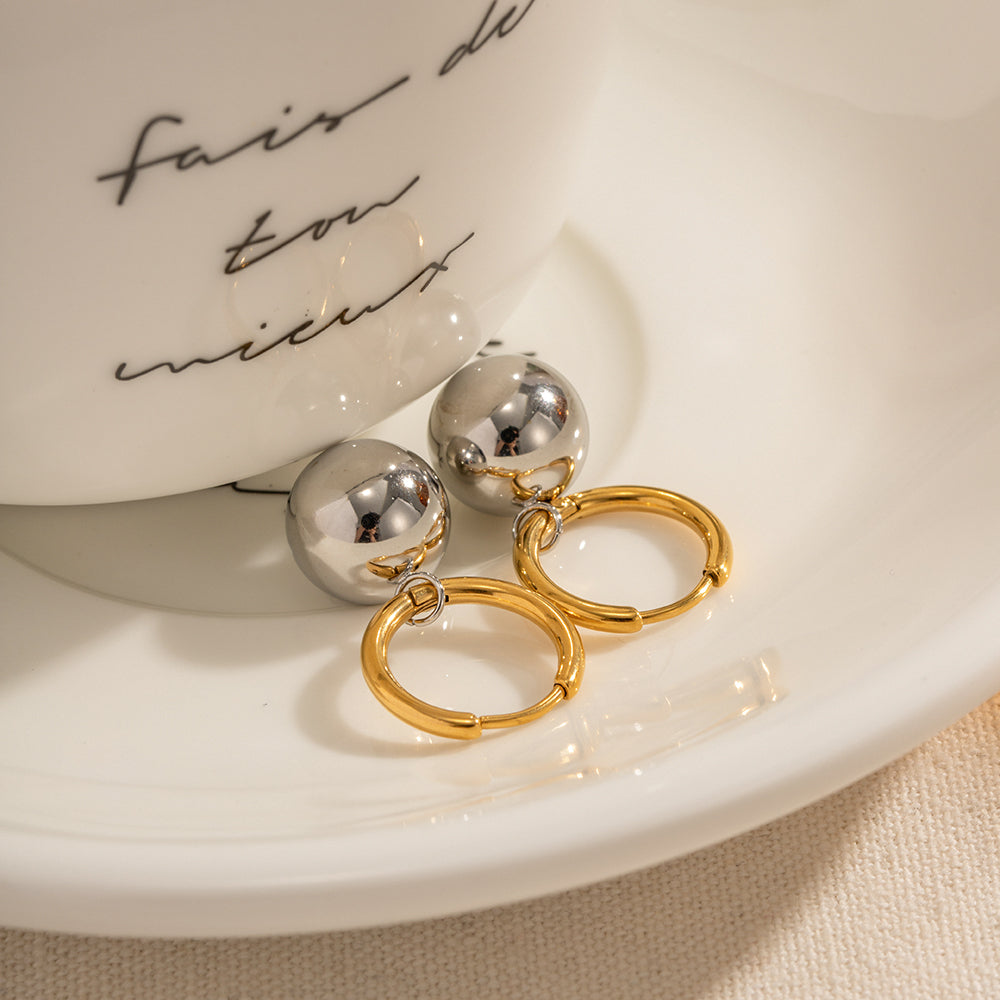 Misty Grey Pearl Danglers