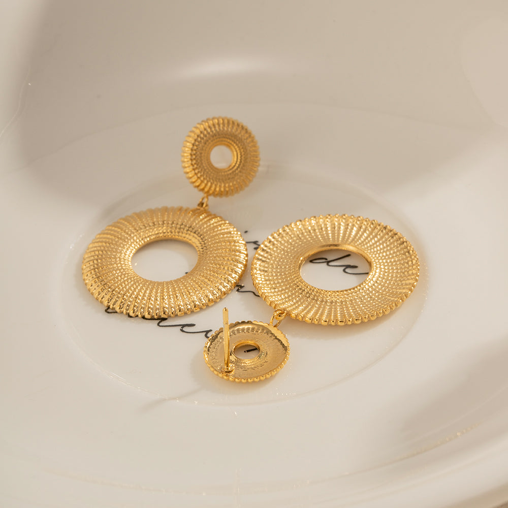 Textured Gold Weave Danglers