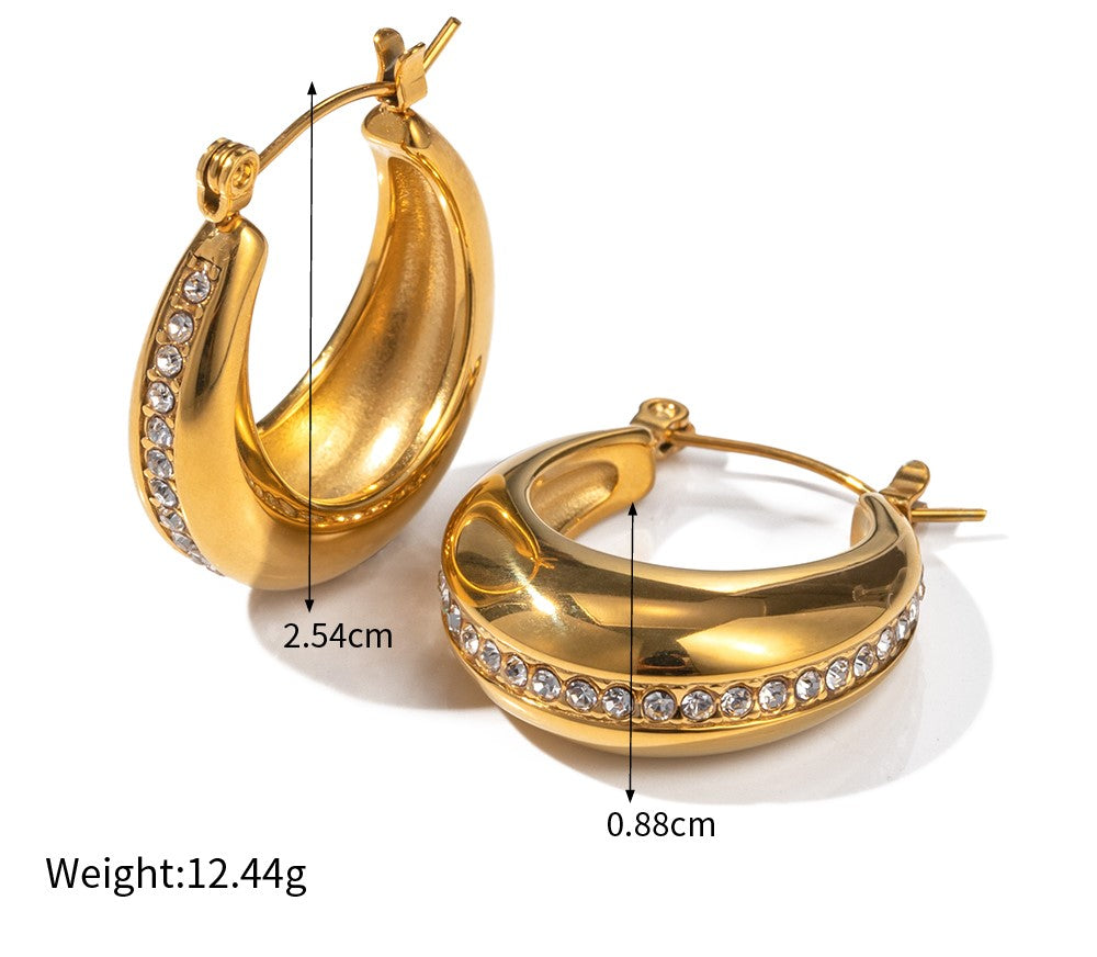 Sparkle Line Gold - Cubic Zirconia Hoops