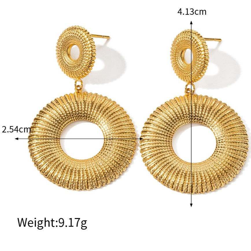 Textured Gold Weave Danglers