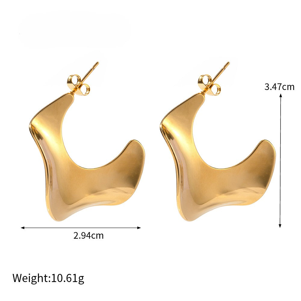C-Style Loop Gold Hoops