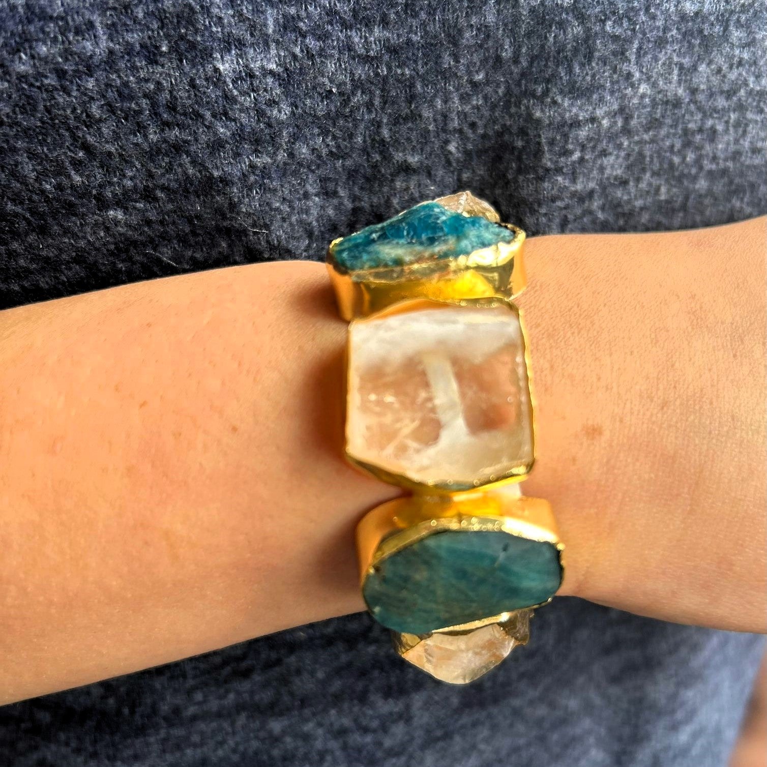 Blue Apetite & White Crystal Bracelet