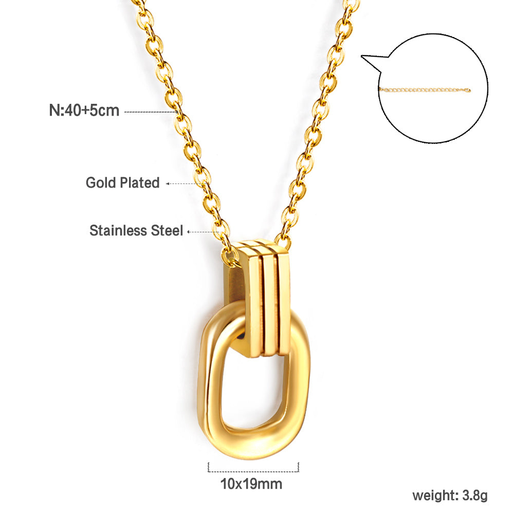 Gold Clip Pendant Necklace