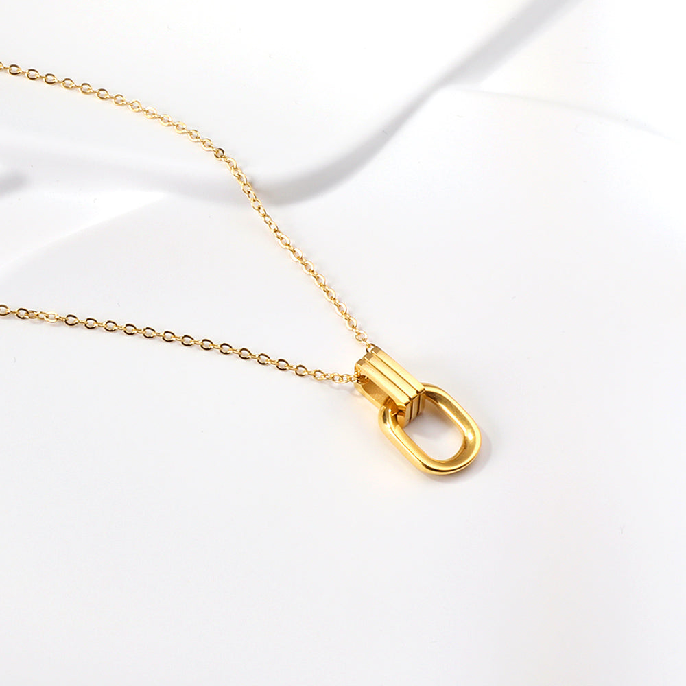 Gold Clip Pendant Necklace