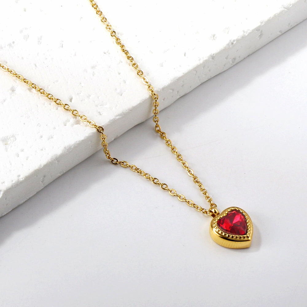 Red Heart Pendant Necklace