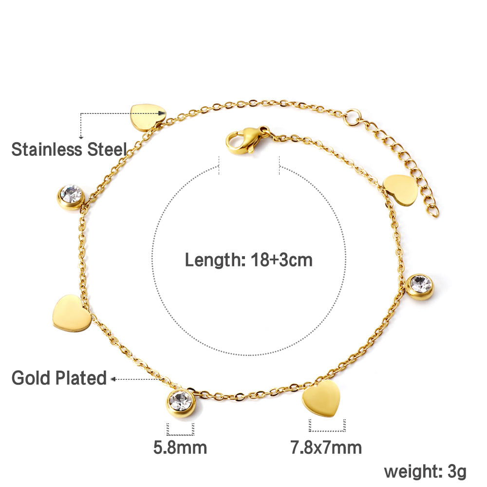 Heart Diamond Loose Bracelet