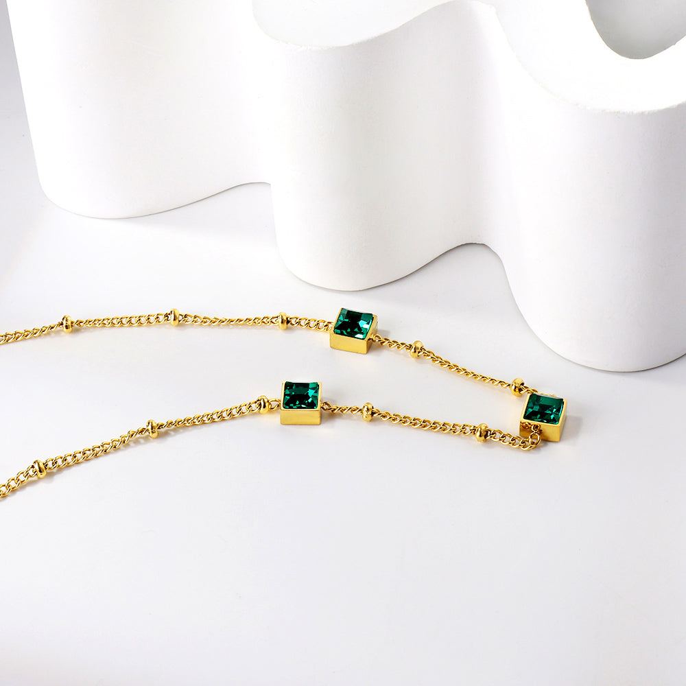 Green Square Necklace