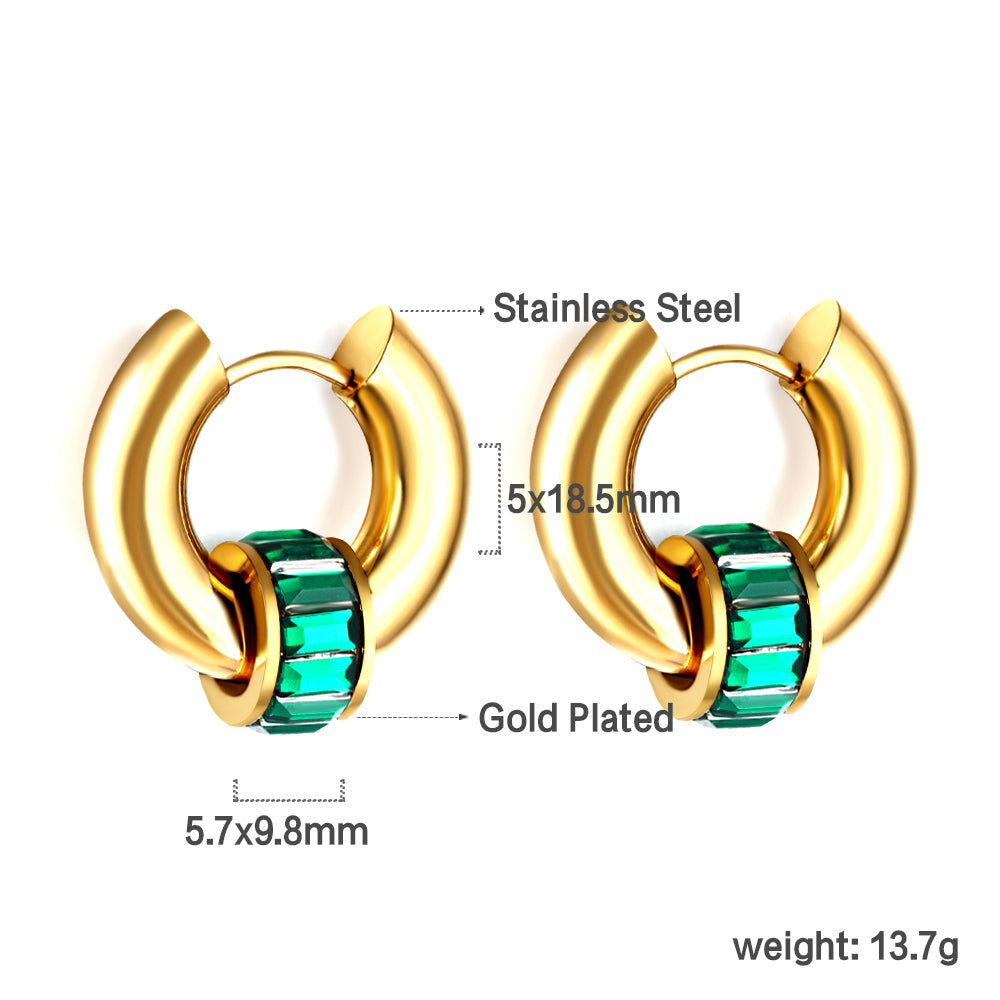 Green Wheel Gold Dangler