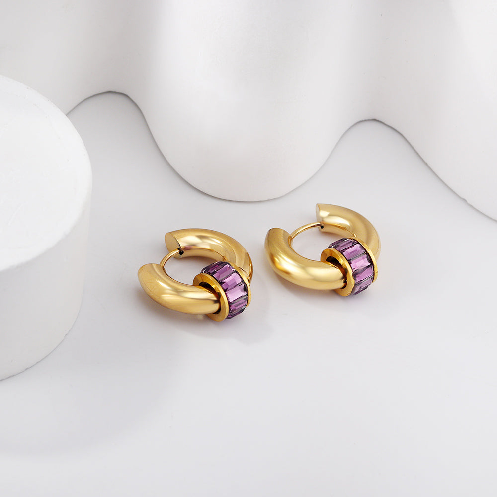 Purple Wheel Gold Dangler