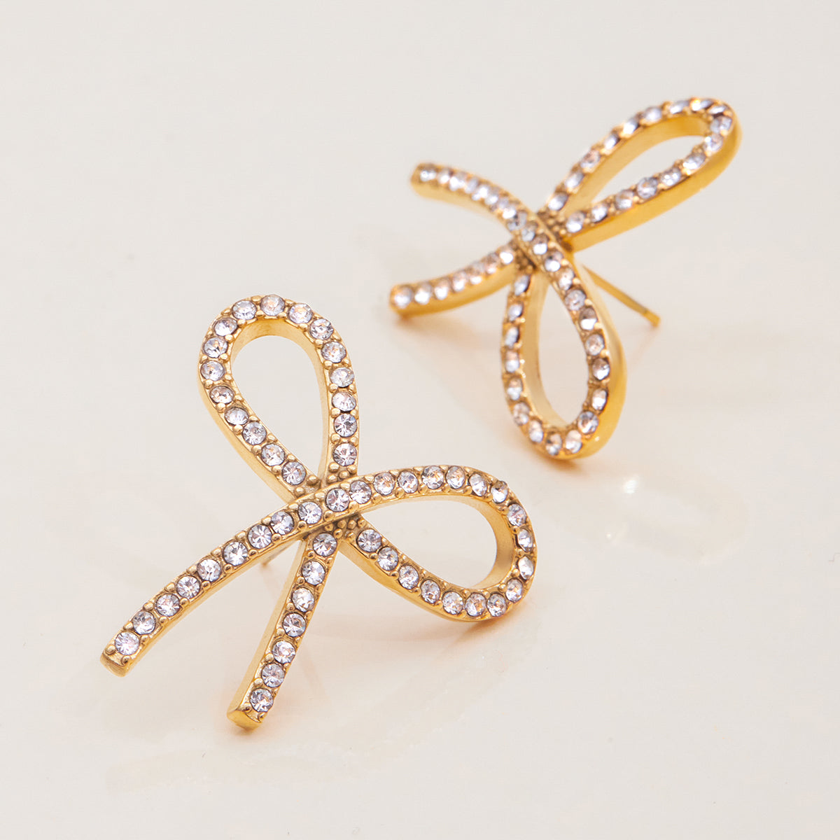 Diamond Bow Earrings