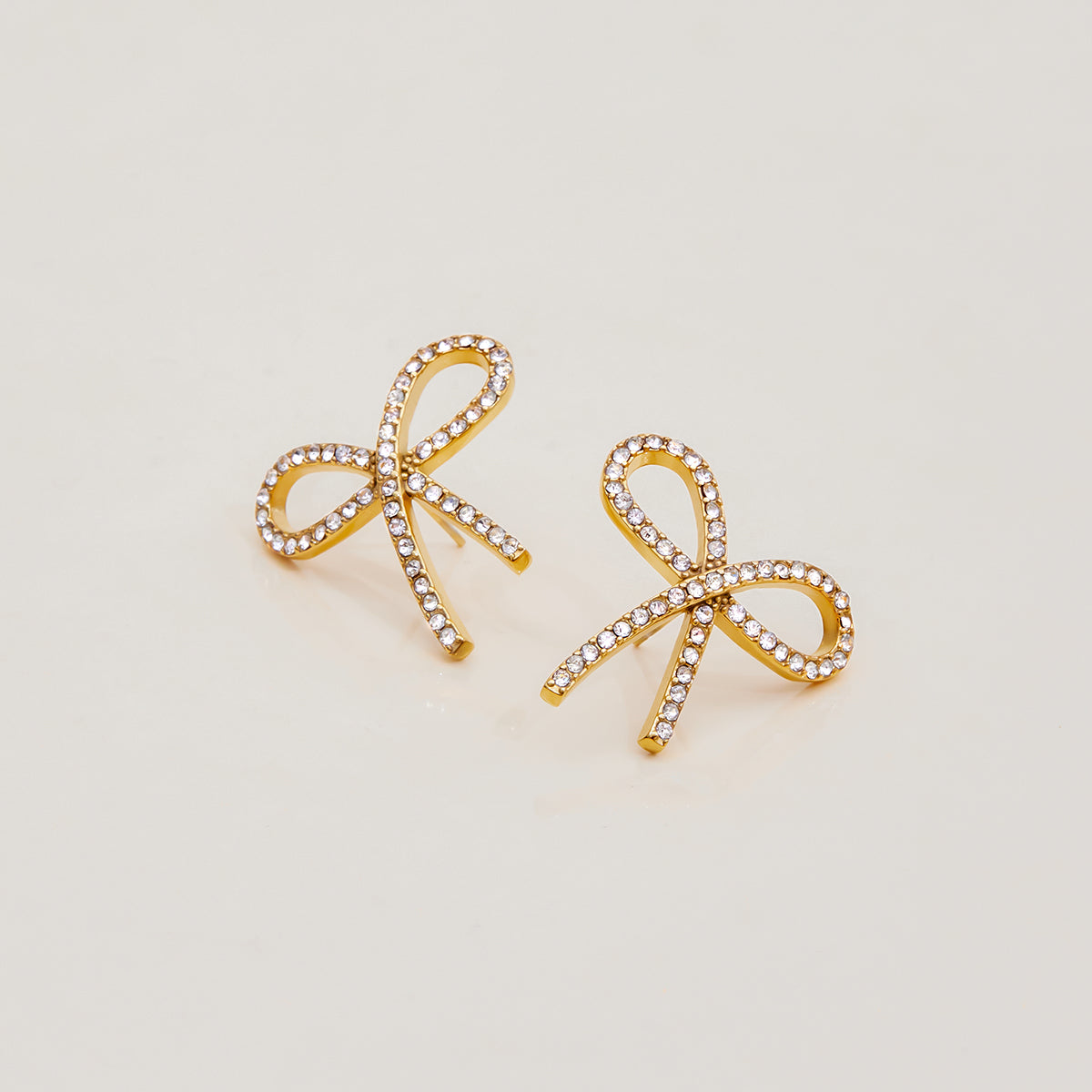 Diamond Bow Earrings