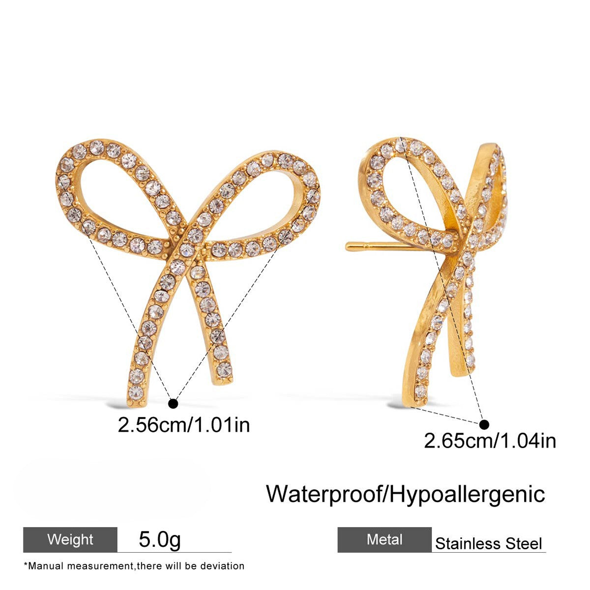 Diamond Bow Earrings
