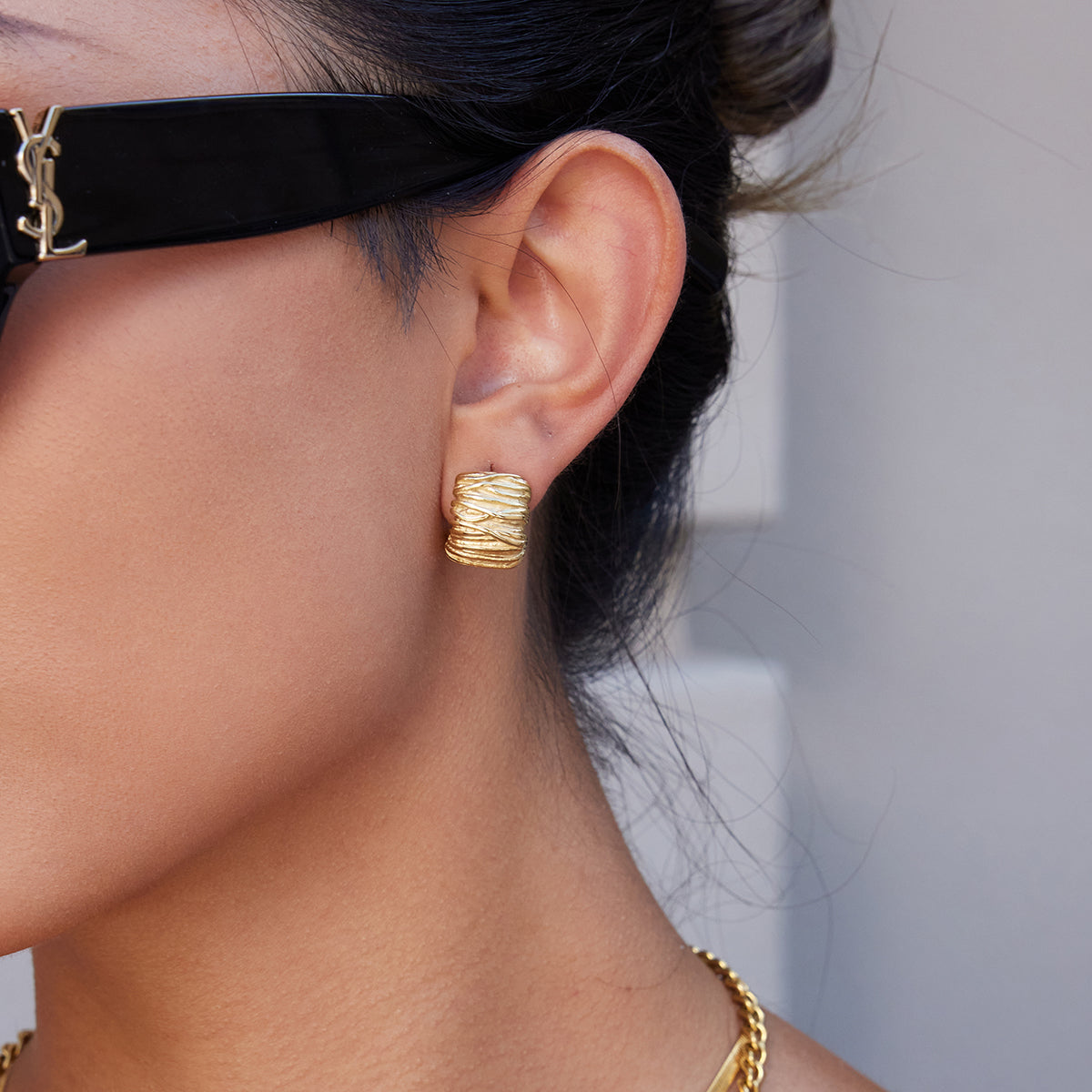 Textured Gold Hoops