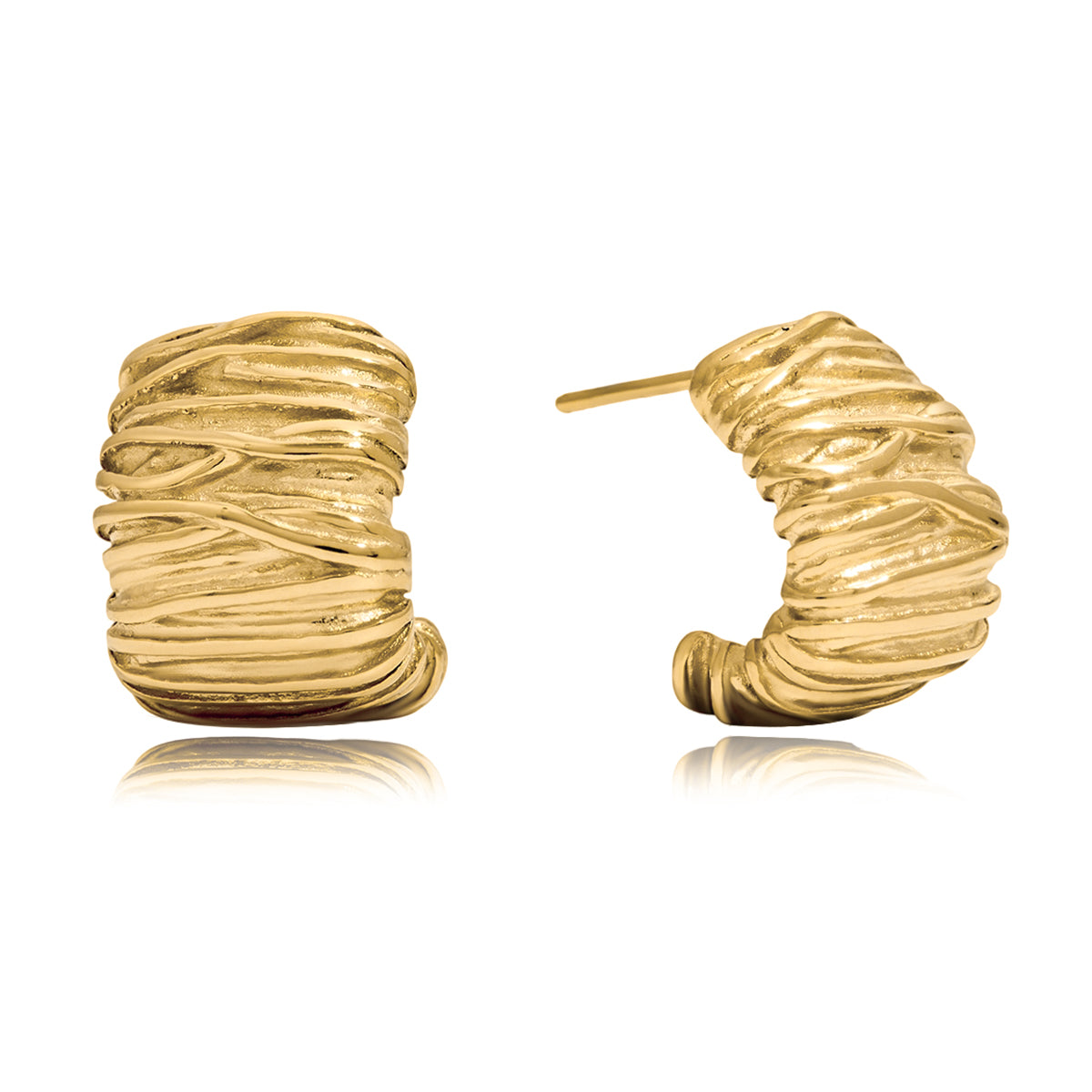Textured Gold Hoops