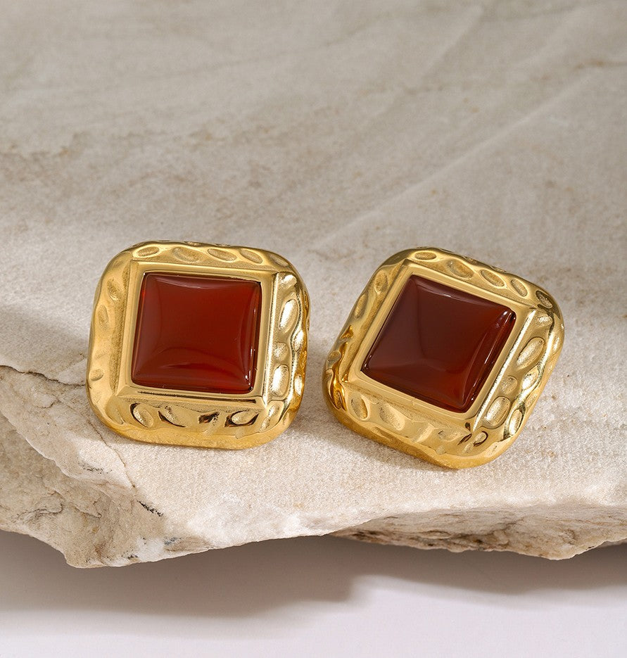 Big Red Enamel Stud